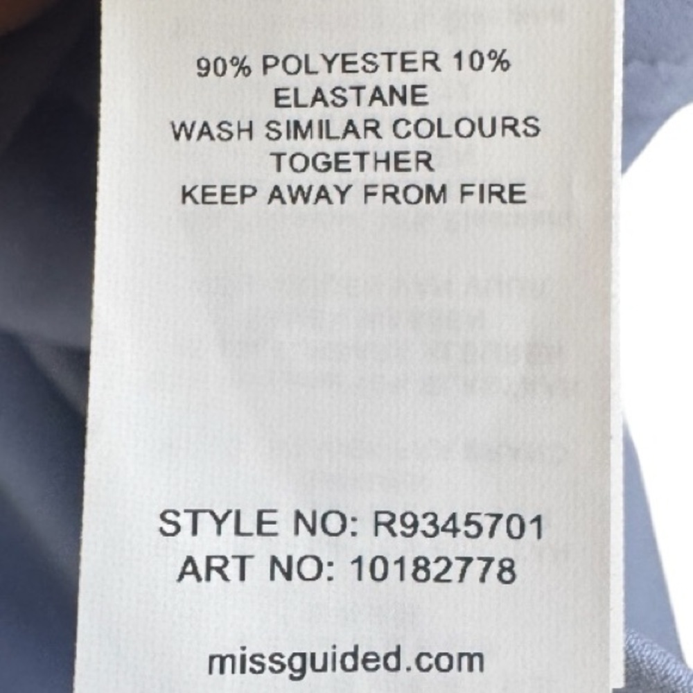 MISSGUIDED Blue High Waist Cigarette Trousers Women’s 6 Coastal Minimalist Pants - Picture 9 of 10
